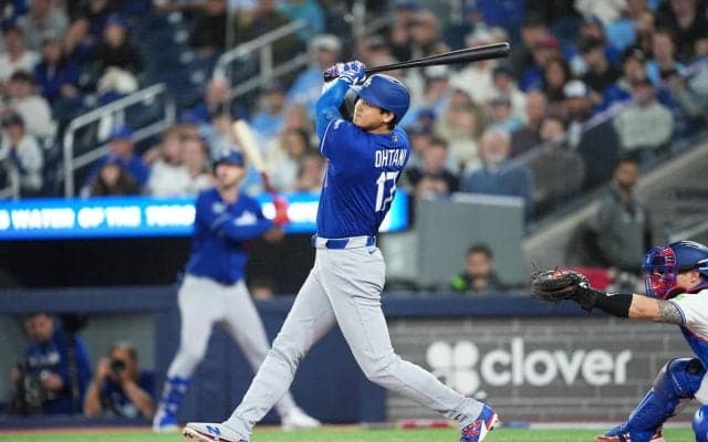 大谷翔平、第６打席は空振り三振　第４打席に岡本和真の前で飛距離126メートルの３号ソロ放つ