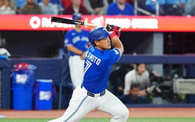 岡本和真は「５番三塁」で４打数１安打　メジャー初対戦の山本由伸から右中間二塁打放つ