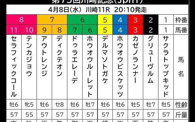 【川崎記念】東京大賞典３着から逆転狙うアウトレンジは「距離もこなせるしチャンス」と陣営…出走馬の陣営コメント