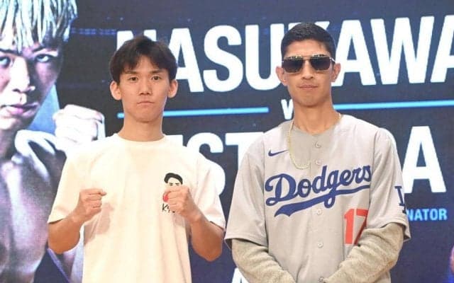 なぜか拍手…大谷翔平のド軍ユニホーム着て会見登壇、メキシコの２５歳ボクシング元世界王者「いつかサインを」４・１１両国大会出場