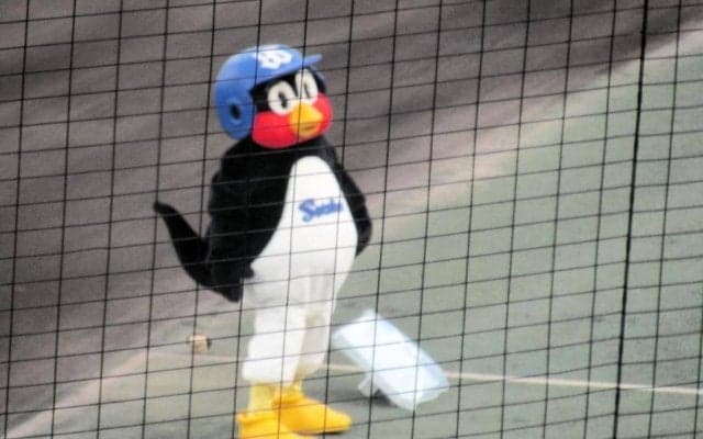 ヤクルト　つば九郎が２年ぶりに松山登場　緑色に染まったスタンドから大きな拍手と歓声