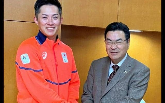 冬季パラ旗手の小須田選手が野田市長を表敬訪問　千葉