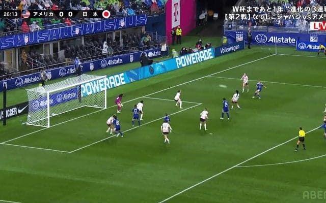「いっつもゴラッソ！」なでしこ浜野まいか、女王アメリカ翻弄の衝撃弾にSNS騒然「見事すぎる」「クロスの雰囲気から…」