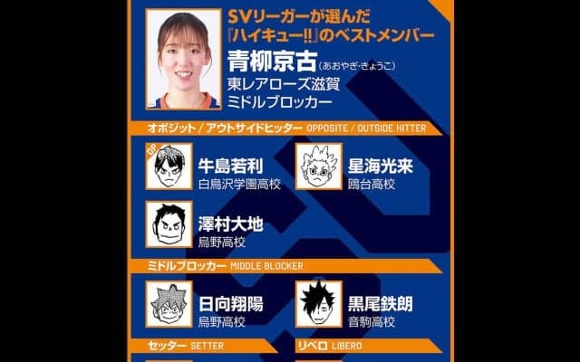 【ハイキュー‼×SVリーグ】青柳京古にとって『ハイキュー‼』はバレーの教科書 「作者の古舘春一先生に監督をやってみてほしい！」