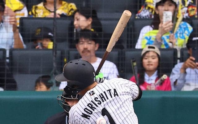 【阪神】森下翔太ヒヤリ　死球受けて倒れ込むも再びグラウンドへ　直後に大山悠輔が左前へ同点打