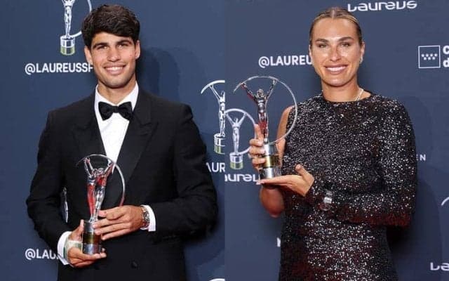 アルカラスとサバレンカがローレウス賞を初受賞 テニス界が年間最優秀選手賞を独占