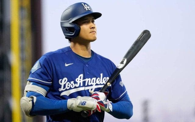 ドジャース大谷翔平、４打席目は左飛　４打席目まで出塁なく、連続試合出塁が途切れるピンチ