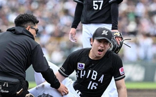 球場騒然　ロッテ・種市が初回まさかの緊急交代　投球直後に左足負傷　頭抱え呆然・・・担架で搬送、ファンが激励の拍手も