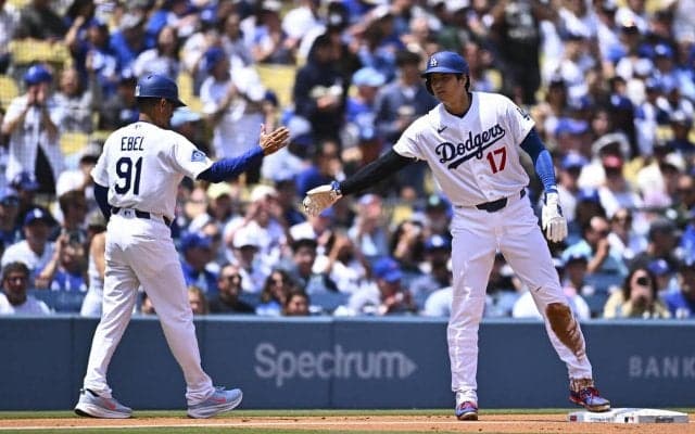 大谷翔平が２打席目に今永昇太から右前打をマーク　１打席目は四球で出塁し、二盗を成功