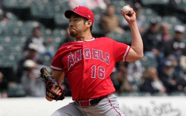 エンゼルス菊池雄星　2回無失点も左肩の張りで途中降板　村上との初対戦は左飛に抑える