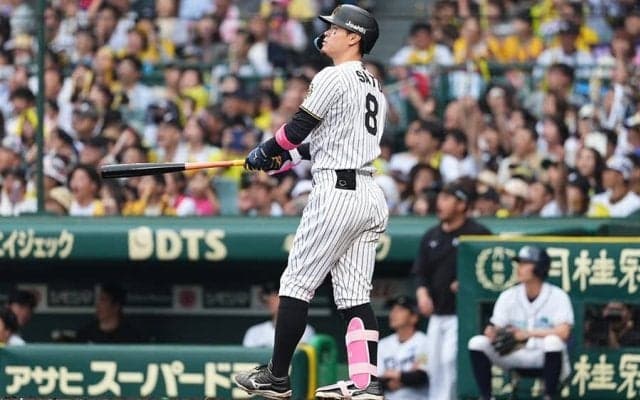 “4割打者”佐藤輝明がリーグ単独トップの8号　3冠独走の打棒に満員の甲子園は騒然