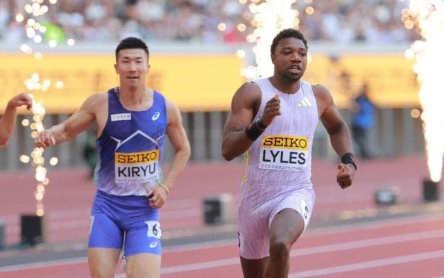 男子１００Ｍ優勝のノア・ライルズ「待機場所でテーマ曲が…」スタート前は「ワンピース」ポーズで会場沸かせる…セイコーＧＧＰ