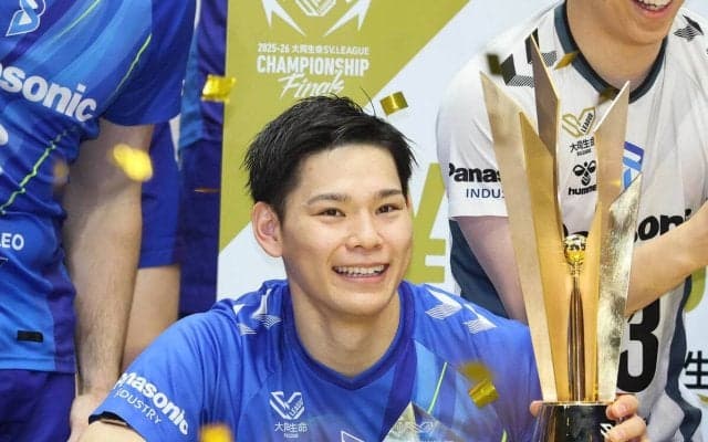 【バレー】西田有志、妻の古賀紗理那さんに感謝「妻の力がない限り、このコンディションやパフォーマンスはない」…ＳＶリーグ初制覇＆ＭＶＰ