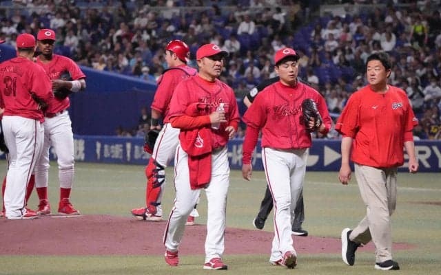 【広島】栗林良吏が初回にアクシデントで降板、プロ初出場の名原典彦が奮起も、反撃は届かず