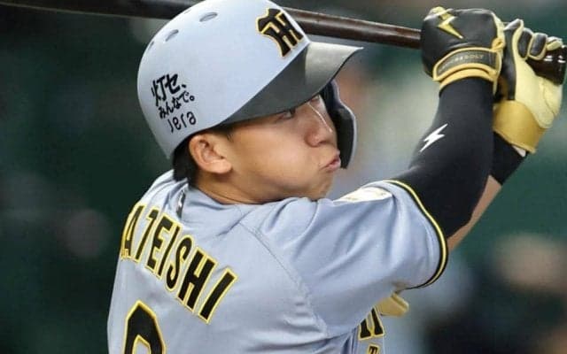 阪神　上空７メートルの強風にドラフト１位・立石の大飛球が押し戻される　左翼の井上はフェンス際まで下がって、猛ダッシュで前進