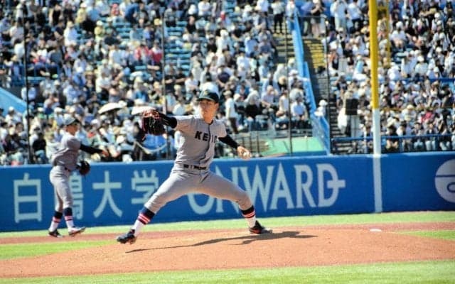 慶大完全Ｖ王手　今秋ドラフト候補の渡辺和が今春６勝目 　３１日、天覧試合でＶ決める