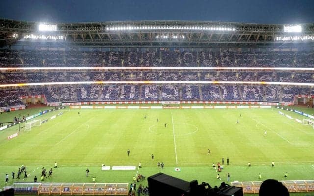 圧巻６万人３６０度コレオグラフィーが森保ジャパンを出迎え…１２年ぶりＷ杯壮行試合キックオフ