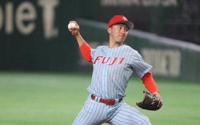 【大学選手権】ドラフト候補・富士大角田楓斗７回14Ｋ　カ軍大慈弥スカウト絶賛「即戦力に近い」
