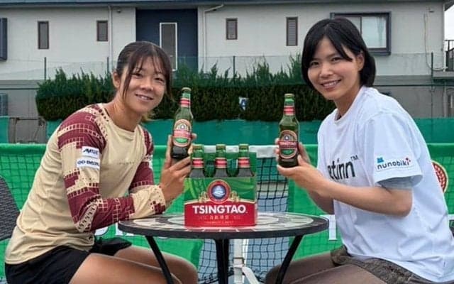 尾﨑里紗・加治遥、世界的ビールブランド「TSINGTAOビール」とスポンサー契約締結　グランドスラムへ心強い後押し