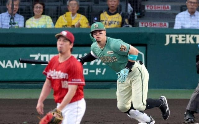 阪神・佐藤輝　尊敬するマエケンと初対戦「いつも通りいきました」初打席で１５０キロ撃　３試合ぶりマルチ
