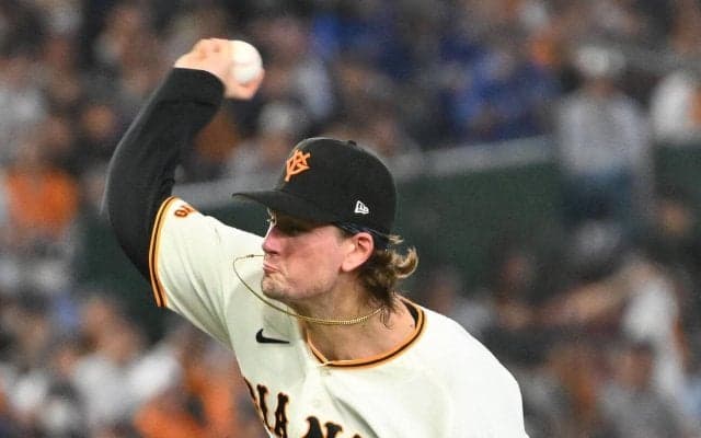 【巨人】ウィットリー、７回まで無安打投球　３四球も最速156 キロ 、９奪三振快投