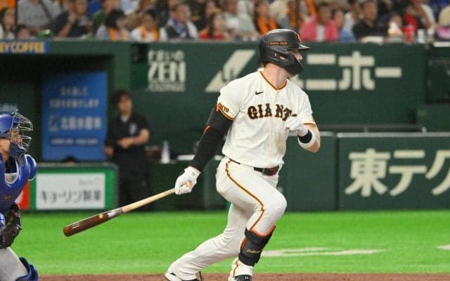 【巨人】キャベッジが28打席ぶりの安打　遊撃への内野安打で全力疾走
