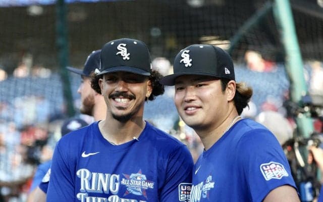 村上宗隆HRダービー笑顔で入場　シュワバー、ハーパーら強打者と並び握手「パワーみせたい」