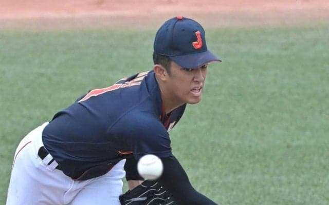 Ｕ１８　横浜・織田「投球間の間を重視」進化の２回０封　最速１５７キロ計測　日米１１球団スカウトが熱視線「柔軟性が一番いい」