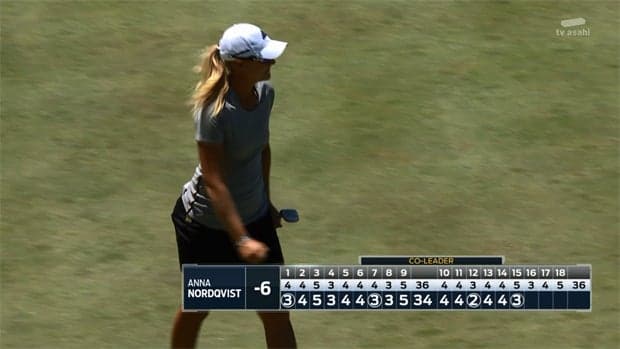 アンナ・ノードクイスト FinalROUND イーグルパットを決め首位タイ 15Hハイライト