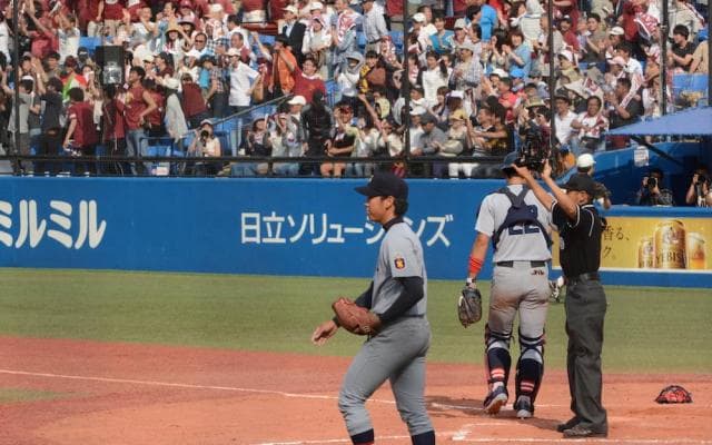 慶応大　痛恨の逆転負けで連勝を逃し、優勝ならず。　早大②