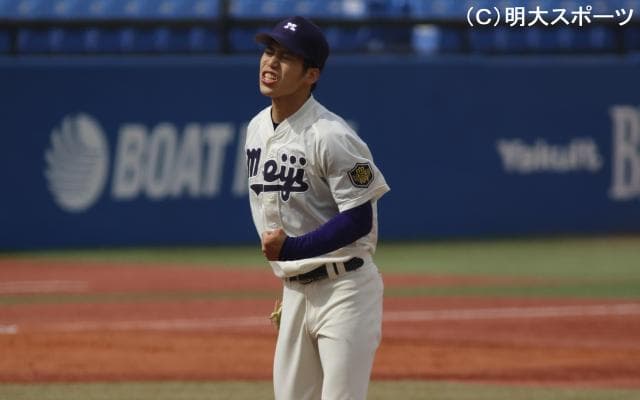 明大　齊藤が11Ｋ完投　接戦を制し春の覇者・立大に先勝／立大1回戦