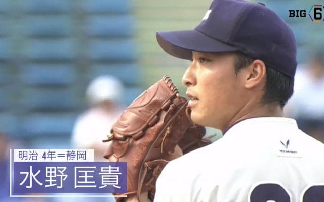 奪三振率2位 明治・水野匡貴（静岡）【BIG6アワード 17秋】
