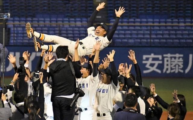 祝！リーグ戦優勝！！『結束』と粘りで今季の接戦を勝ち抜き、最後は早大の劇的な逆転勝利で12季ぶり45回目の優勝を決めた！
