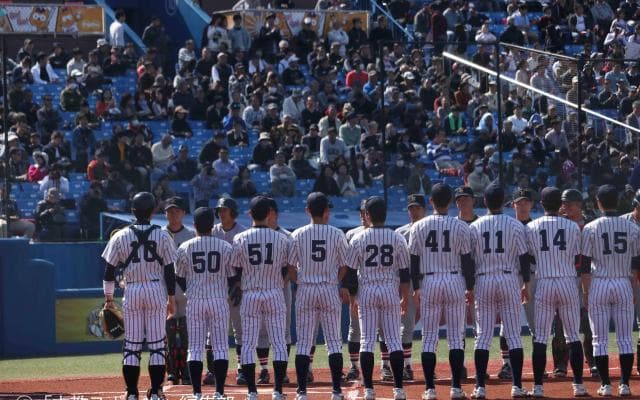 【野球部】先発・田中誠が粘りの投球を見せるも…強力慶大投手陣を前に打線こう着 藤野「反省点は多くあるが、ネガティブにはならないようにしていきたい」