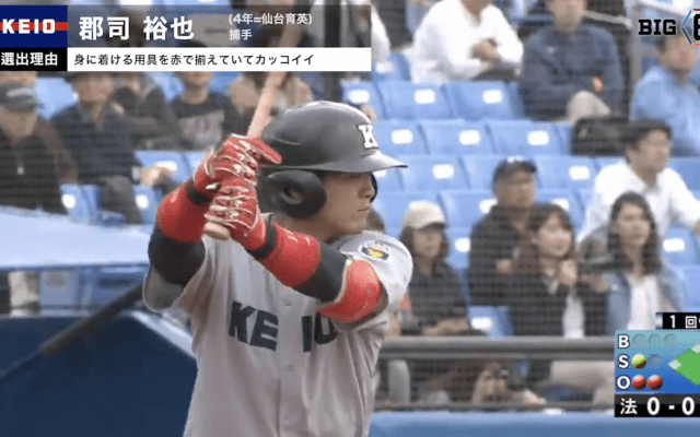 【BIG6.TV ベストナイン♢カメラマン編】捕手 慶大・郡司 裕也(④仙台育英)