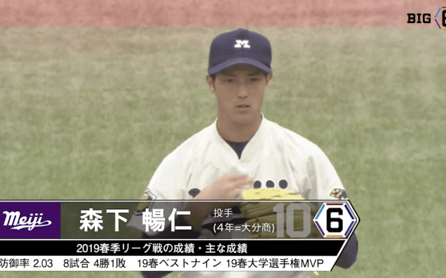 ＜ラストシーズンもフル稼働＞ 明大・森下暢仁(④大分商)