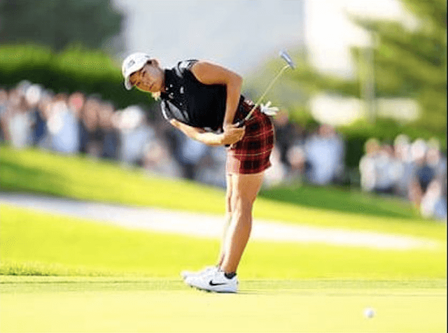 渋野日向子、逆転に希望。カッコいい姿は「最終日に残しておきます」