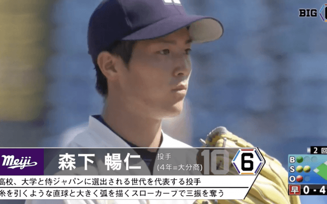 ＜広島東洋カープ1位＞ 明治大学・森下 暢仁(④大分商)