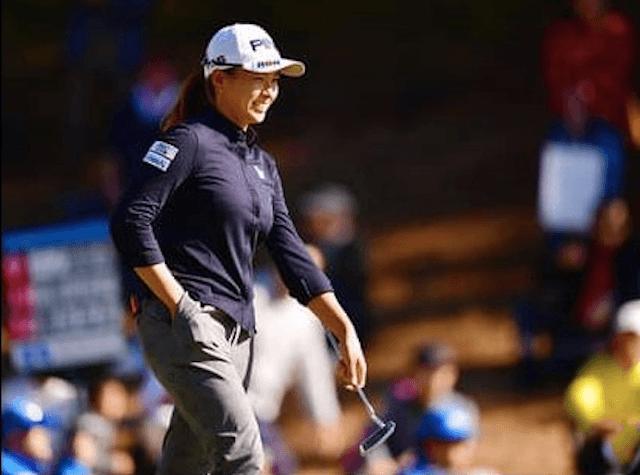 渋野日向子がビックリ。自身のショットに「ボールがないーって」