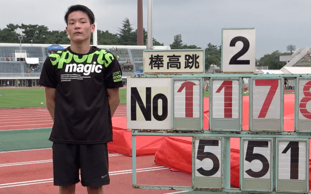 前橋育英・古沢が棒高跳びで高校日本記録を更新 5m51のビッグジャンプで3年振りに塗り替える