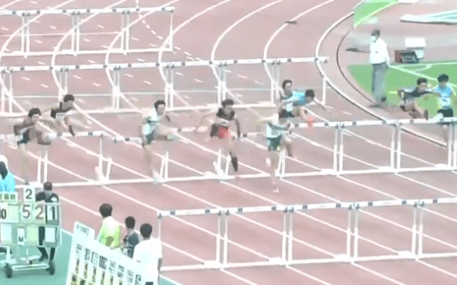 陸上競技（群馬）男子110mハードル予選