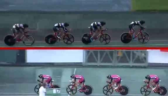 自転車（全国）JCSPAジュニアサイクルスポーツ大会　1日目（４ｋｍチーム・パシュート決勝）