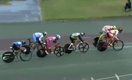 自転車（全国）JCSPAジュニアサイクルスポーツ大会　２日目（男子ケイリン１／２決勝）
