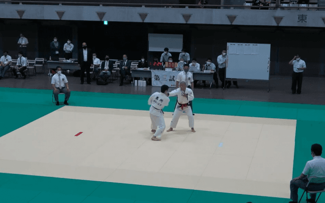 柔道（東京都）第三試合場　男子3年 2回戦(73kg右)