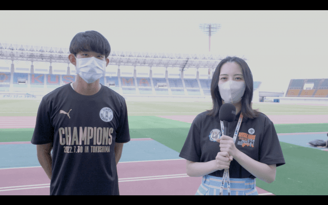 7月30日 インターハイ2022 サッカー男子決勝 前橋育英・徳永キャプテン インタビュー