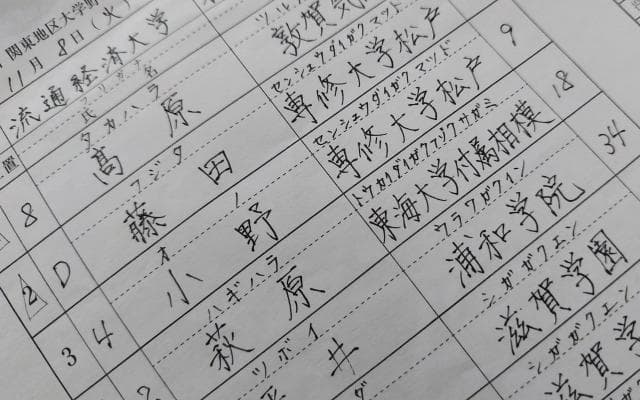 試合のメンバー表は誰が書いている？　美文字は武器のひとつ、流通経済大の3年生主務