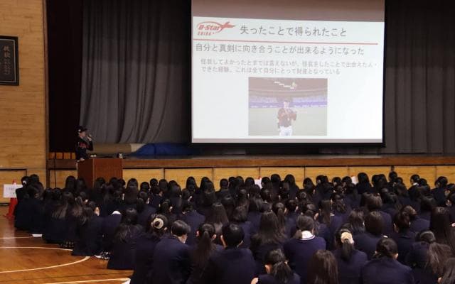 千葉ドリームスター 土屋来夢選手 高校生に向け講演 700人以上の生徒に向けて語った「失ったことで得られたこと」とは？