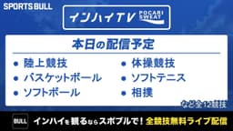 夏季インターハイ
陸上競技など12競技