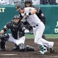 【阪神】伏見寅威が甲子園初先発出場も２打席連続で死球　左ひじ付近、腹部に直撃