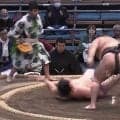 「どこ叩いたんだよ」「なんだ今の技」“パチン”大きな音の直後に巨漢力士が崩れ落ちる 全勝対決で唐突な幕切れ